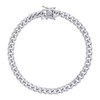 Sterling Silver Rhodiumed D/C 6.5mm Solid Miami Cuban Pyramid Bracelet | 7" - 9"