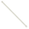 Sterling Silver Diamond Cut 7mm Solid Miami Cuban Pyramid Bracelet | 7" to 9"