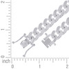 Sterling Silver Rhodiumed D/C 10mm Solid Miami Cuban Pyramid Bracelet | 8" to 9"
