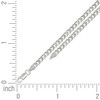 925 Sterling Silver Diamond Cut 3.5mm Solid Super Flat Curb  Bracelet | 7" to 9"