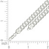 925 Sterling Silver Diamond Cut 7mm Solid Super Flat Curb  Bracelet | 7" to 9"