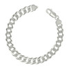 925 Sterling Silver Diamond Cut 8.5mm Solid Super Flat Curb  Bracelet | 8" to 9"