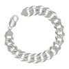 925 Sterling Silver Diamond Cut 13.5mm Solid Super Flat Curb  Bracelet 8" to 9"