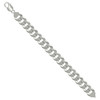 925 Sterling Silver Diamond Cut 13.5mm Solid Super Flat Curb  Bracelet 8" to 9"
