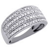 Diamond Wedding Band 10K White Gold Round Cut Pave Ladies 4 Row Ring 1/2 Ct.