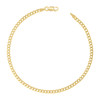 925 Sterling Silver Yellow Gold Plated 3mm Super Flat Curb  Bracelet | 7" to 9"