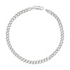 925 Sterling Silver Unisex 3.5mm Solid Super Flat Curb  Bracelet | 7" to 9"