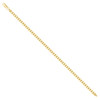 925 Sterling Silver Yellow Gold Plated 3.5mm Super Flat Curb  Bracelet 7" to 9"