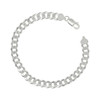 925 Sterling Silver Unisex Plain 7.5mm Solid Super Flat Curb  Bracelet 7" to 9"