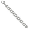 925 Sterling Silver Unisex Plain 16mm Solid Super Flat Curb  Bracelet | 8" to 9"