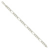 925 Sterling Silver Lobster Clasp 7mm Solid Classic Figaro Bracelet | 7" to 9"