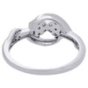 14K White Gold Two Stone Cluster Diamond Swirl Flower Engagement Ring 0.33 Ct