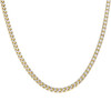 Sterling Silver Two-Tone Gold Plated Pave 3mm Solid Franco Chain | 18" to 28"