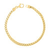 Sterling Silver Yellow Gold Plated Lobster 3.7mm Solid Franco Bracelet 8" to 9"
