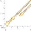 Sterling Silver Two-Tone Gold Plated Pave 4.2mm Solid Franco Chain | 18" to 28"