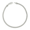 925 Sterling Silver Lobster Rhodium Plated 3mm Hollow Franco Bracelet | 7" to 8"
