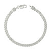 Sterling Silver Lobster Rhodium Plated 4.2mm Hollow Franco Bracelet | 7" to 9"