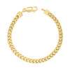 925 Sterling Silver Yellow Gold Plated 5.4mm Hollow Franco Bracelet | 8" to 9"