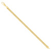 925 Sterling Silver Yellow Gold Plated 5.4mm Hollow Franco Bracelet | 8" to 9"