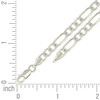 925 Sterling Silver Lobster Clasp 6mm Solid D/C Figaro Link Bracelet | 7" to 9"