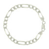 925 Sterling Silver Lobster Clasp 7mm Solid D/C Figaro Link Bracelet | 7" to 9"