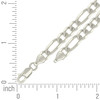925 Sterling Silver Lobster Clasp 7mm Solid D/C Figaro Link Bracelet | 7" to 9"