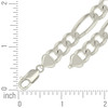 925 Sterling Silver Lobster Clasp 10mm Solid D/C Figaro Link Chain | 16" to 24"