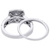 14K White Gold Solitaire Diamond Double Halo Engagement Ring Bridal Set 1.75 Ct.