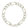 925 Sterling Silver Lobster Clasp 10mm Solid D/C Figaro Link Bracelet | 7" to 9"