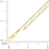 Sterling Silver Two-Tone Gold Plated Pave 2.5mm Flat Figaro Chain | 16" to 24"