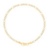 Sterling Silver Two-Tone Gold Plated Pave 2.5mm Flat Figaro Bracelet | 8" to 9"