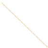 Sterling Silver Two-Tone Gold Plated Pave 2.5mm Flat Figaro Bracelet | 8" to 9"