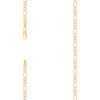 Sterling Silver Two-Tone Gold Plated Pave 3.5mm Flat Figaro Chain | 16" to 24"