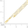 Sterling Silver Two-Tone Gold Plated Pave 3.5mm Flat Figaro Bracelet | 7" to 9"