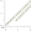 925 Sterling Silver Diamond Cut Pave 5.5mm Super Flat Figaro Bracelet | 7" to 9"