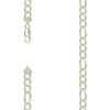 925 Sterling Silver Diamond Cut Pave 8.5mm Super Flat Figaro Chain | 20" to 26"