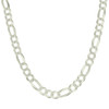 925 Sterling Silver Diamond Cut Pave 10mm Super Flat Figaro Chain | 20" to 24"