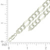 925 Sterling Silver Diamond Cut Pave 10mm Super Flat Figaro Bracelet | 8" to 9"