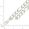 925 Sterling Silver Diamond Cut Pave 11.5mm Super Flat Figaro Chain | 20" to 26"