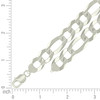 925 Sterling Silver Diamond Cut Pave 14mm Super Flat Figaro Chain | 20" to 26"