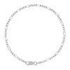 925 Sterling Silver Rhodiumed D/C 2.3mm Super Flat Figaro Bracelet | 7" to 9"