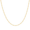 Sterling Silver Yellow Gold Plated D/C 2.3mm Flat Figaro Link Chain | 16" to 24"
