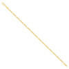Sterling Silver Yellow Gold Plated D/C 3mm Flat Figaro Link Bracelet | 7" to 9"