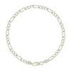 925 Sterling Silver Lobster Clasp D/C 4mm Super Flat Figaro Bracelet | 7" to 9"