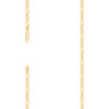 Sterling Silver Yellow Gold Plated D/C 4mm Flat Figaro Link Chain | 16" to 20"