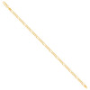 Sterling Silver Yellow Gold Plated D/C 4mm Flat Figaro Link Bracelet | 7" to 9"