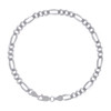 925 Sterling Silver Rhodium Plated D/C 5mm Super Flat Figaro Bracelet | 8" to 9"