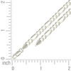 925 Sterling Silver Lobster Clasp D/C 5mm Super Flat Figaro Bracelet | 7" to 9"