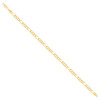 Sterling Silver Yellow Gold Plated D/C 5mm Flat Figaro Link Bracelet | 7" to 9"