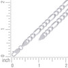925 Sterling Silver Rhodiumed D/C 5.5mm Super Flat Figaro Chain | 16" to 26"